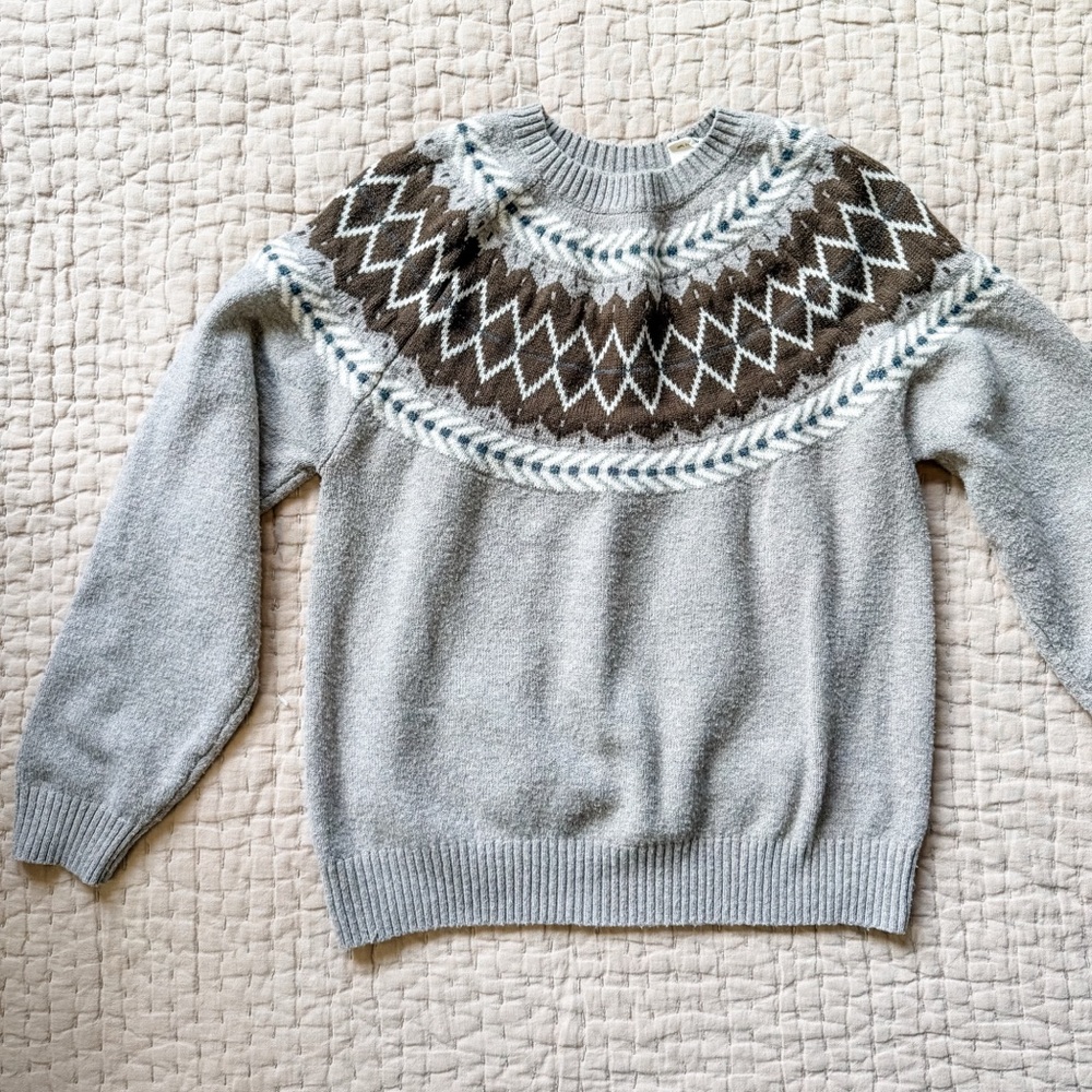 Weatherproof Gray Fair Isle Sweater - Women’s size Small